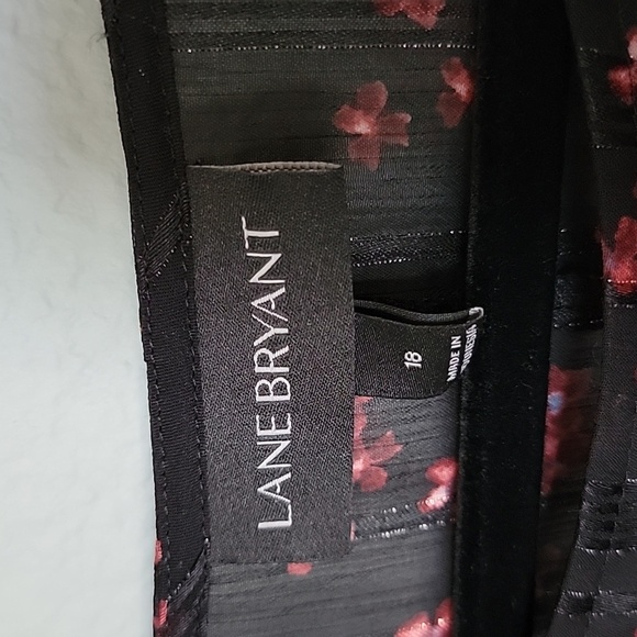 Lane Bryant Romantic Spring Office floral sheer ruffle sleeve top size 18 - Picture 3 of 6